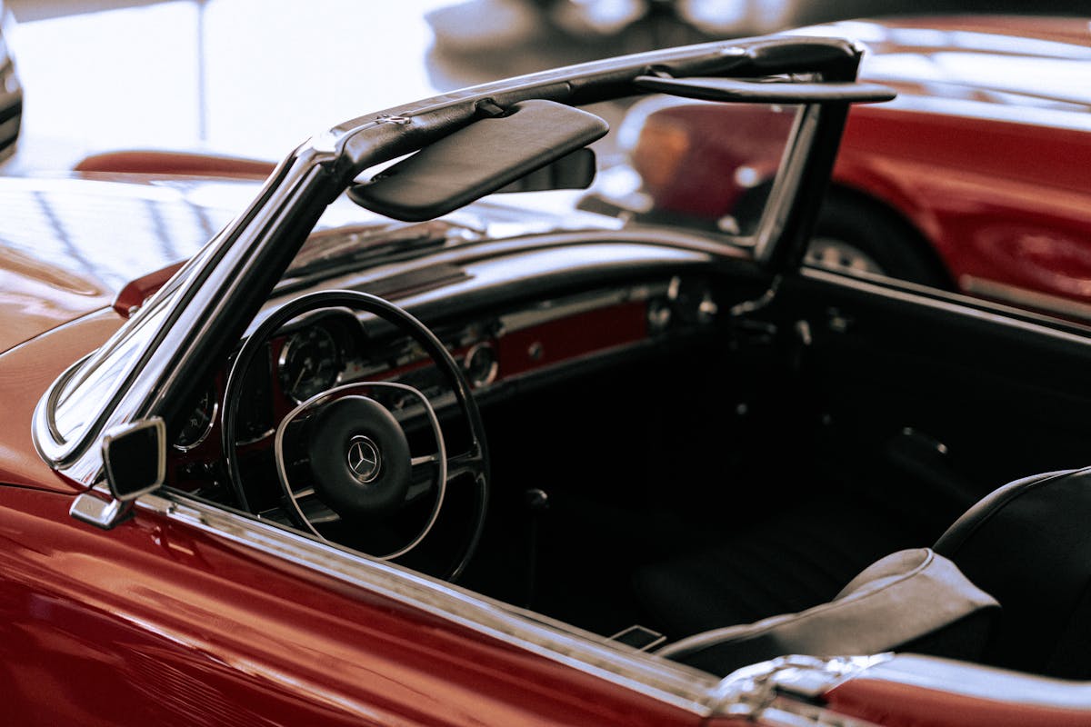 A red convertible car