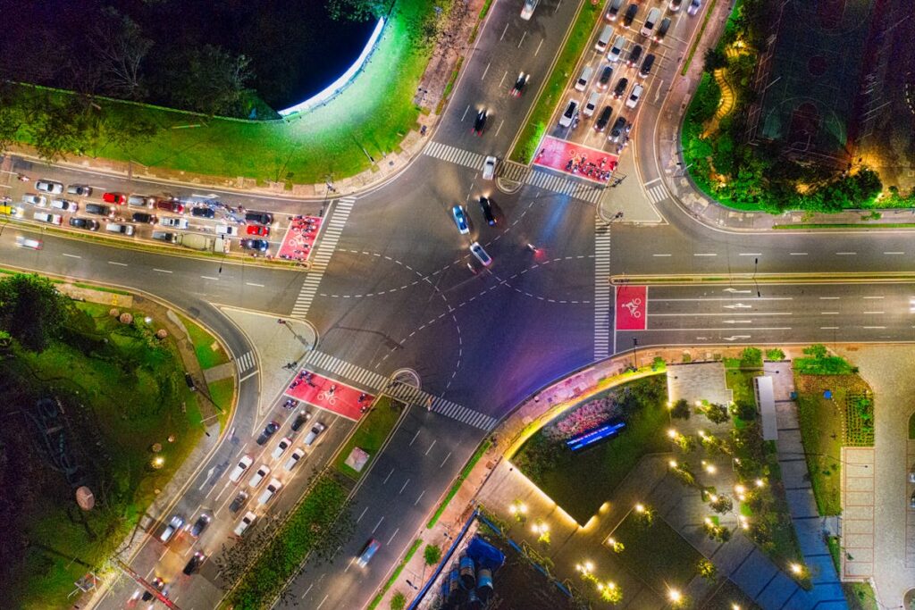 Aerial Photography Of Vehicles