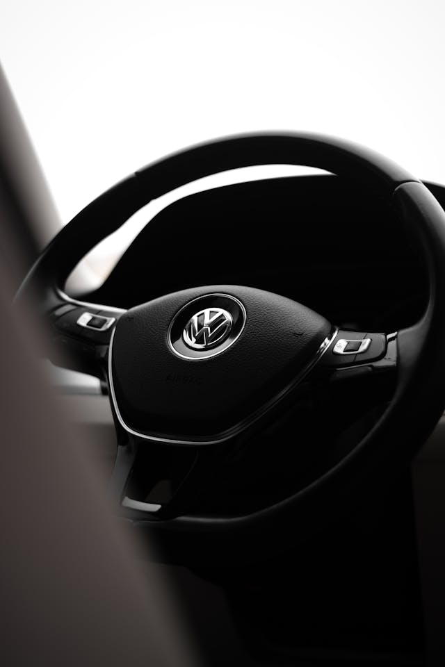 Close-up of Car Steering Wheel