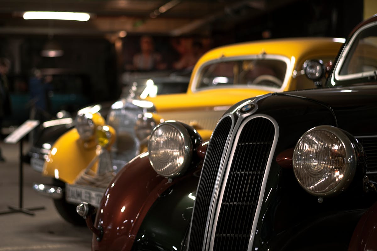 Close up of Vintage Cars