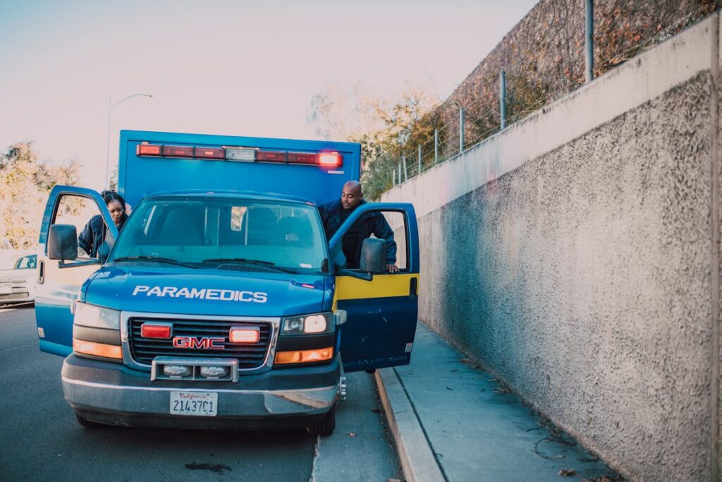 Paramedics Going Inside an Ambulance