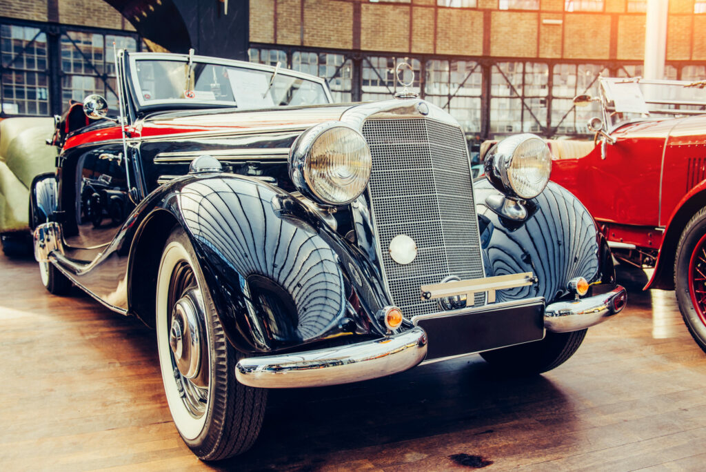 vintage transport retro car. Beautiful Exhibition Transport